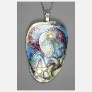 Emailanhänger an Silberkette