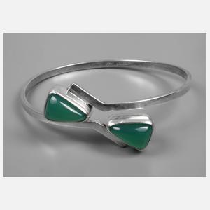 Armspange mit Chrysoprasbesatz