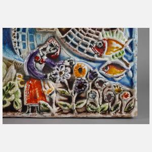 Große Wandplatte Giovanni De Simone attr.