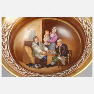 Ansichtentasse ”Mühlespieler”