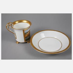 Biedermeier-Ansichtentasse ”Die Farbemühle bei Karlshafen”