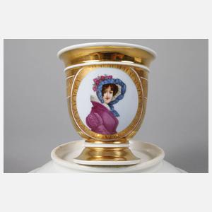 Biedermeiertasse Damenportrait