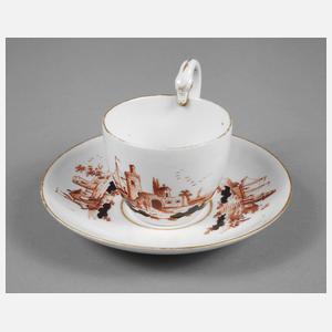 Meissen Biedermeiertasse Schwanenhalshenkel