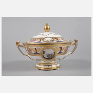 Deckelterrine und Teller Biedermeier