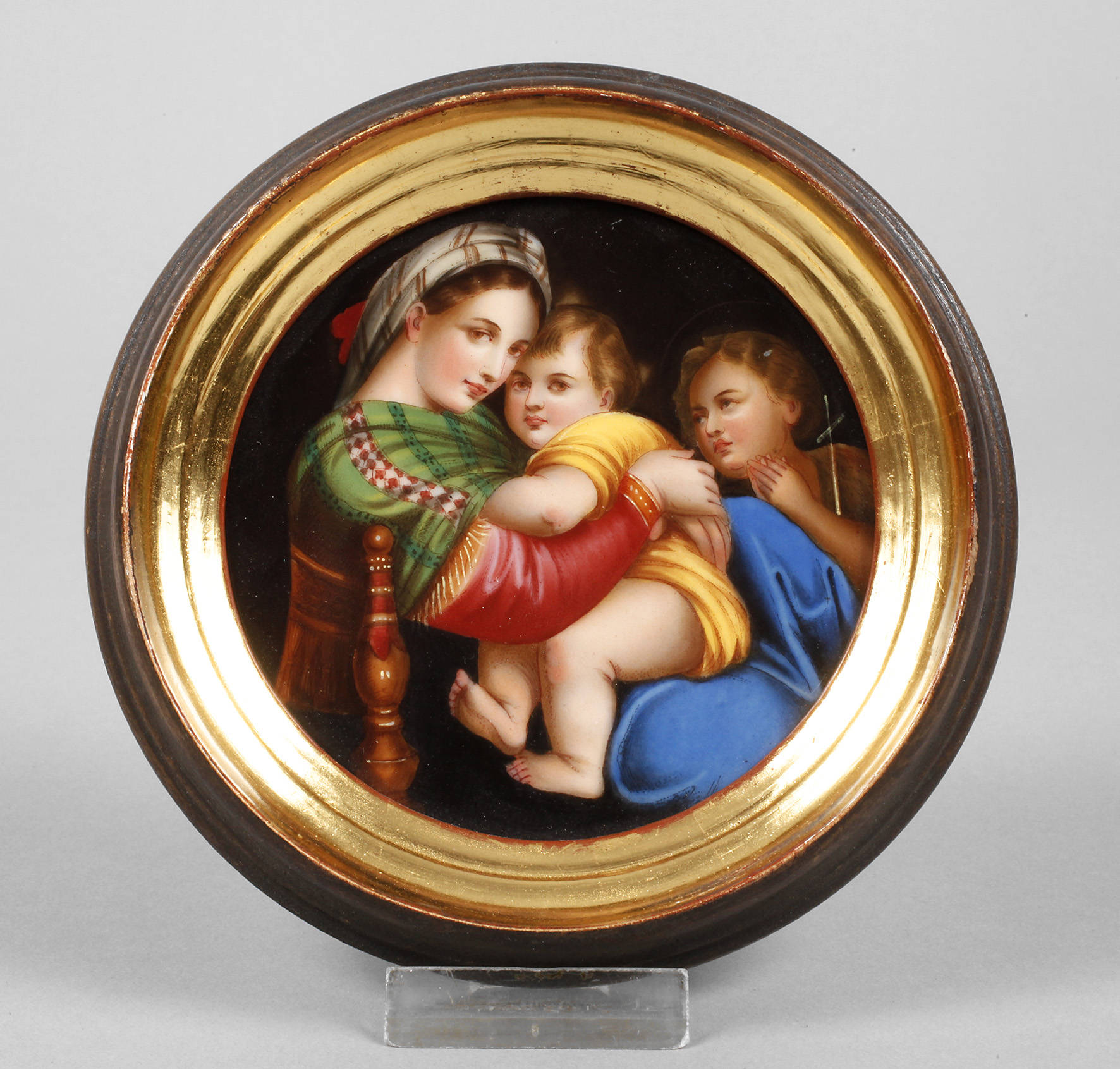 Kleine Porzellanbildplatte Heilige Familie