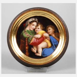 Kleine Porzellanbildplatte Heilige Familie