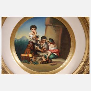 Wandbildplatte ”Bettelbuben beim Würfelspiel”