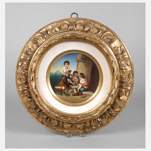 Wandbildplatte ”Bettelbuben beim Würfelspiel”