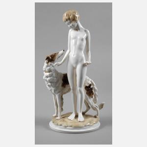 Hutschenreuther Mädchen mit Barsoi