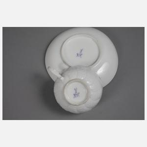 Meissen fünf Tassen mit Untertassen