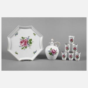 Meissen Likörset Rote Rose