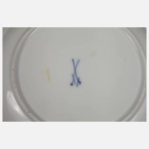 Meissen sechs Teller mit Watteauszenen