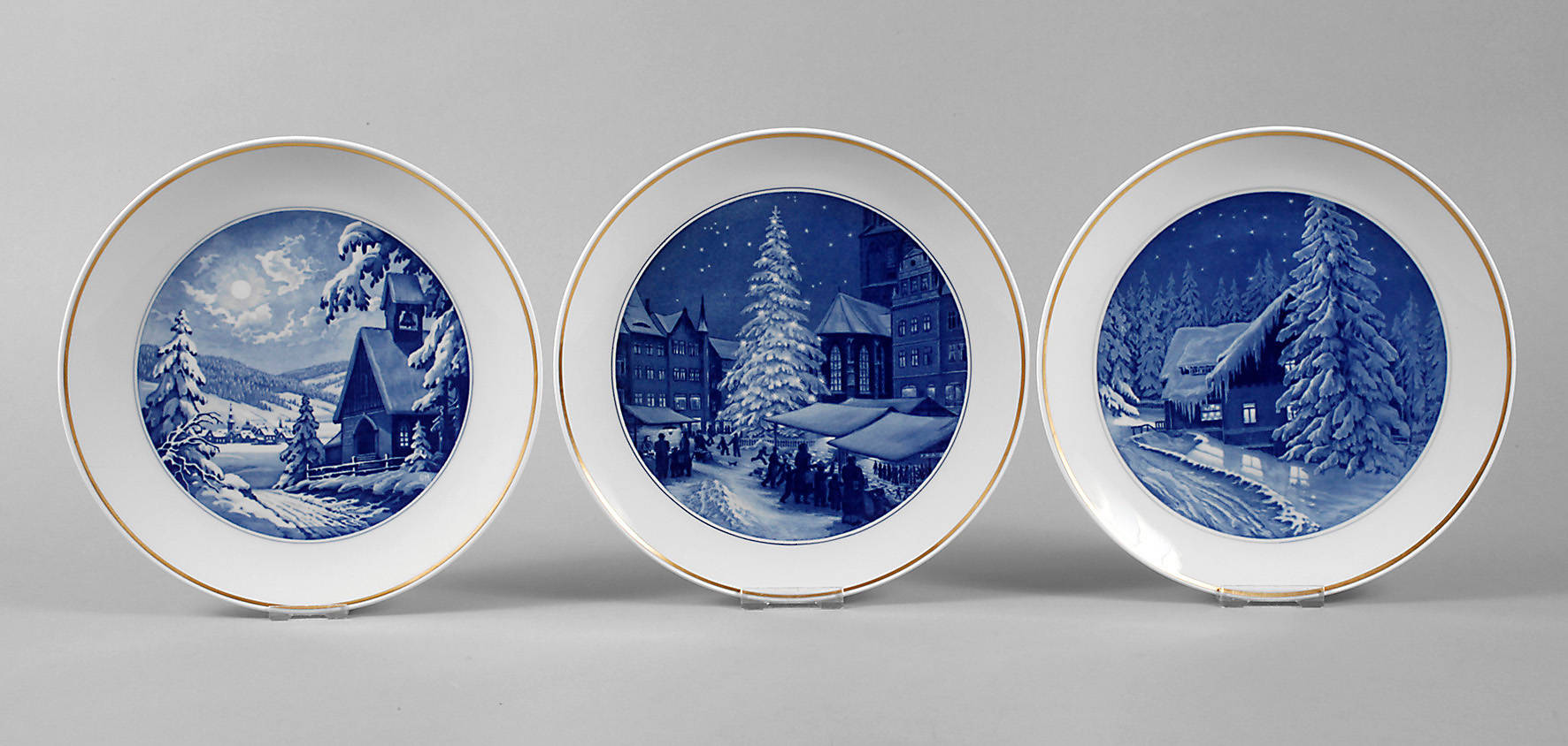 Meissen drei Weihnachtsteller