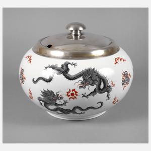 Meissen große Bowle mit Silbermontierung