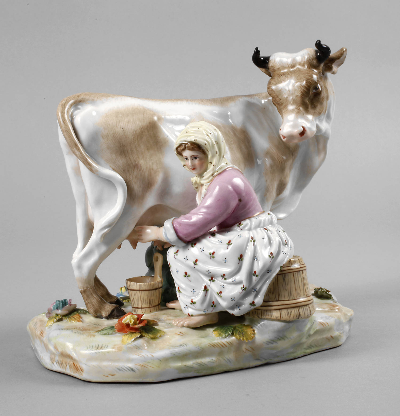 Potschappel Dresden Bäuerin mit Milchkuh