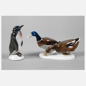 Rosenthal Entenpaar und Pinguin