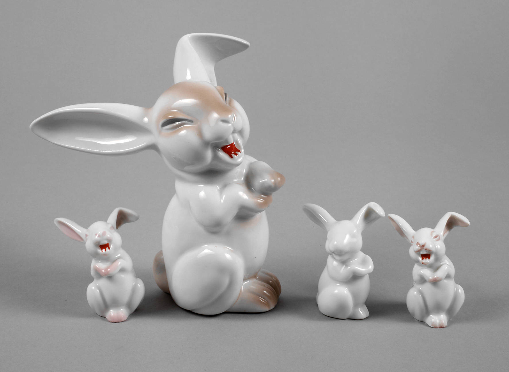 Rosenthal vier lachende Hasen