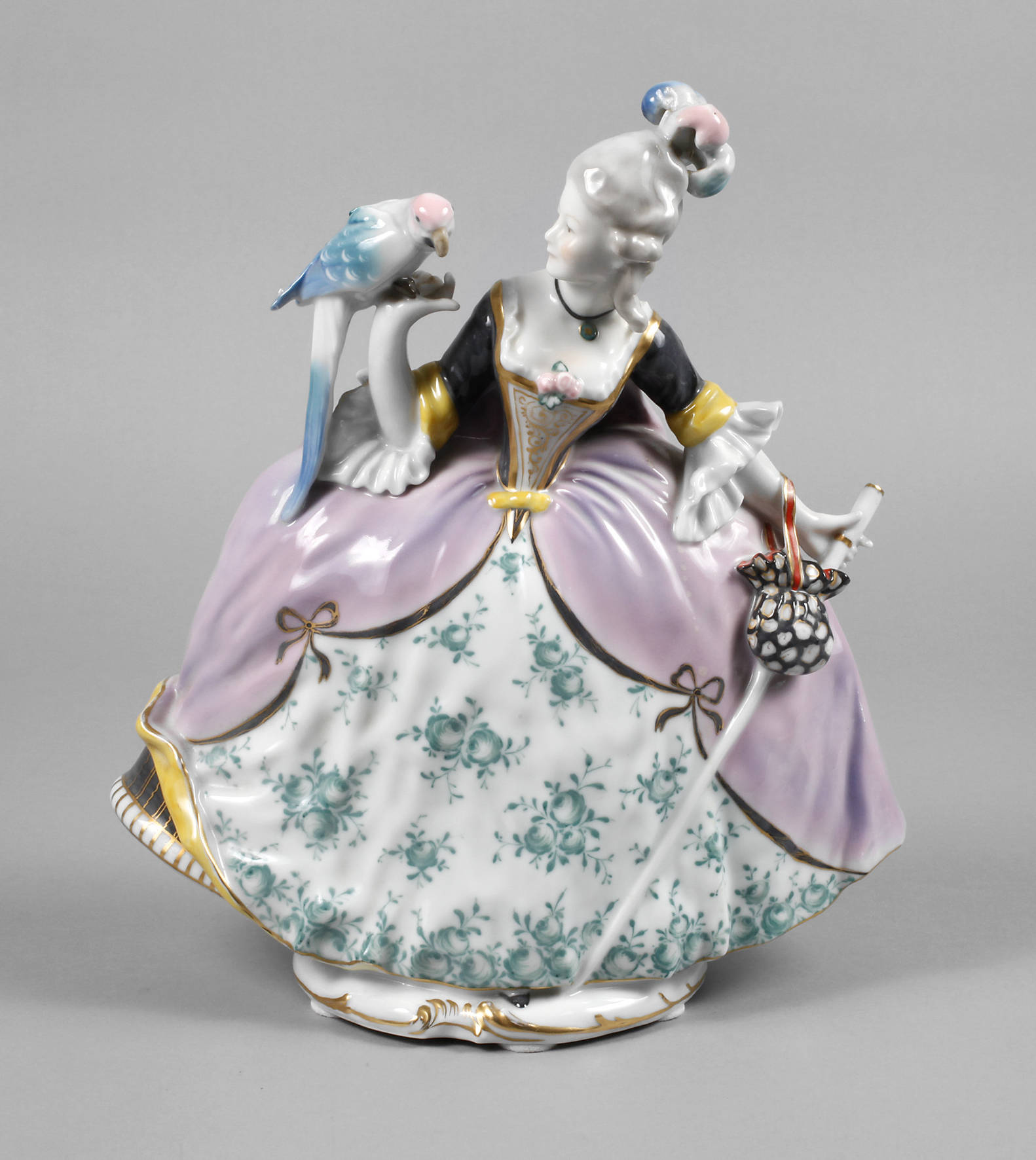 Volkstedt Dame mit Ara