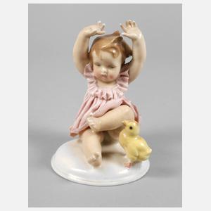 Volkstedt Mädchen mit Küken