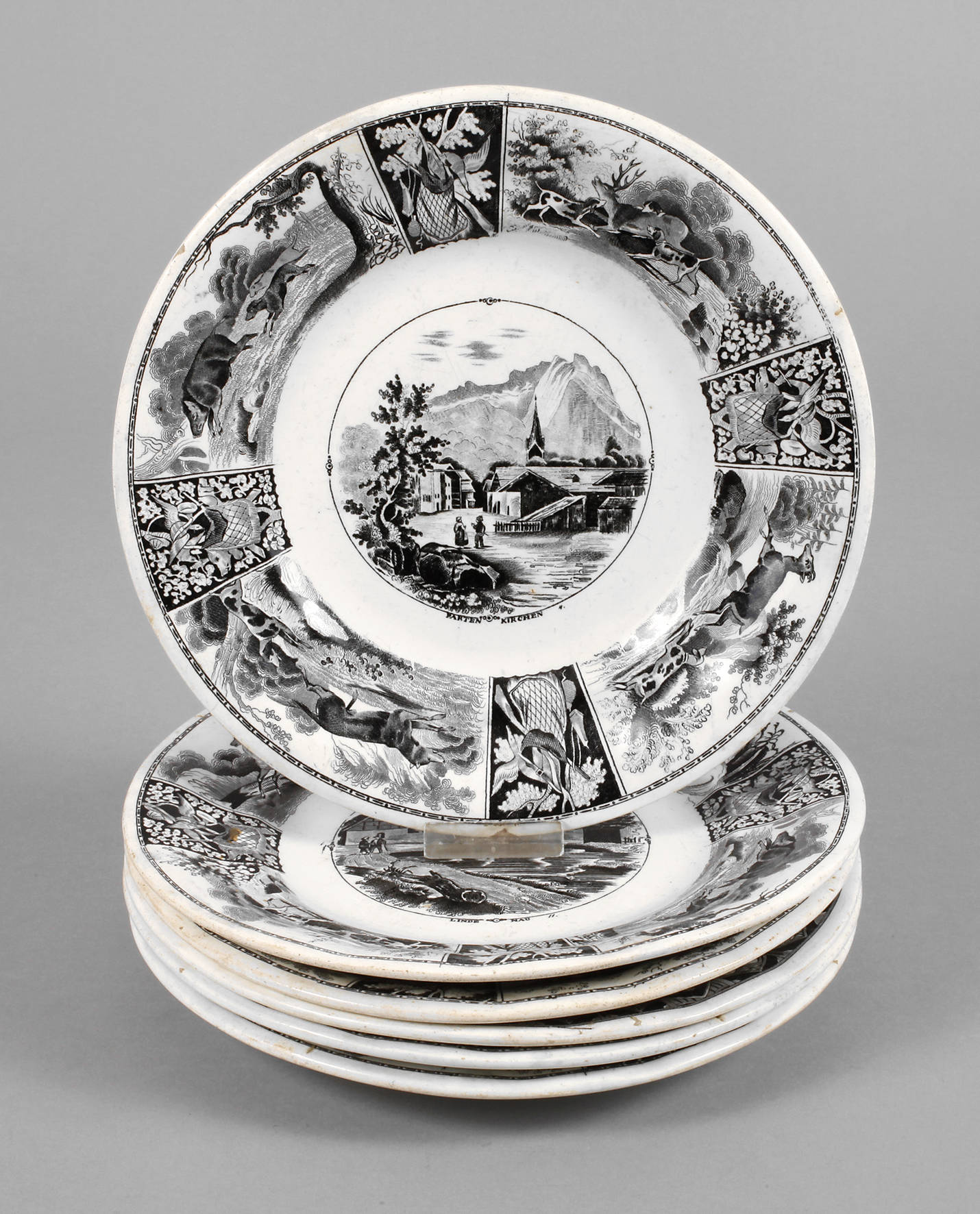 Sechs Ansichtenteller