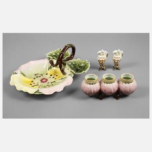 Kabarettschale und drei Vasen