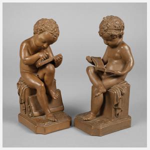 Sevres lesender und schreibender Putto