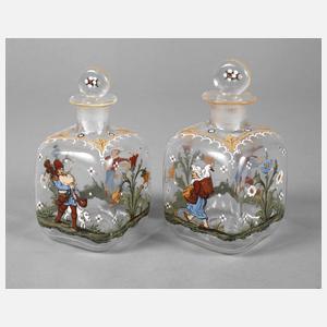 Zwei Flakons Emailmalerei