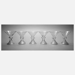 Sechs Champagnerschalen