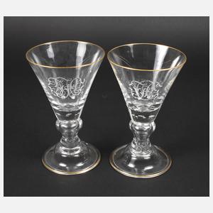 Zwei große Kelchgläser Historismus