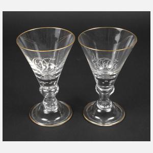 Zwei große Kelchgläser Historismus