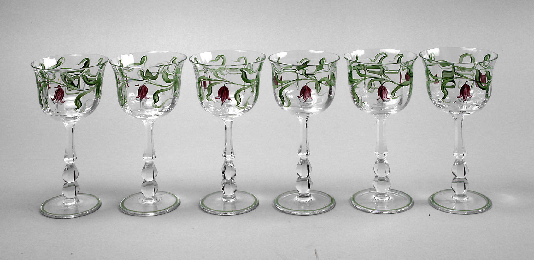 Sechs Weinrömer Jugendstil