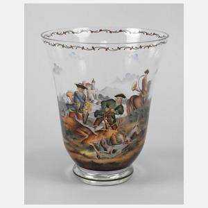 Große Bechervase mit Jagdmotiv
