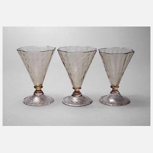 Murano drei Kelchgläser