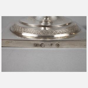 Paar klassizistische Silberleuchter