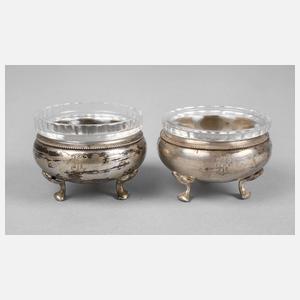 Zwei Salieren mit Glaseinsatz