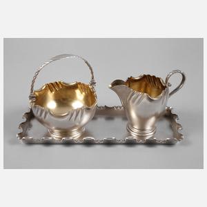 Silber Zucker-/Sahneset