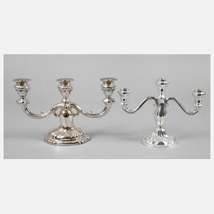 Zwei Silberleuchter Barockform