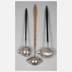 Drei Biedermeier-Schöpfkellen