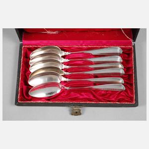 Silber sechs Kaffeelöffel Art déco