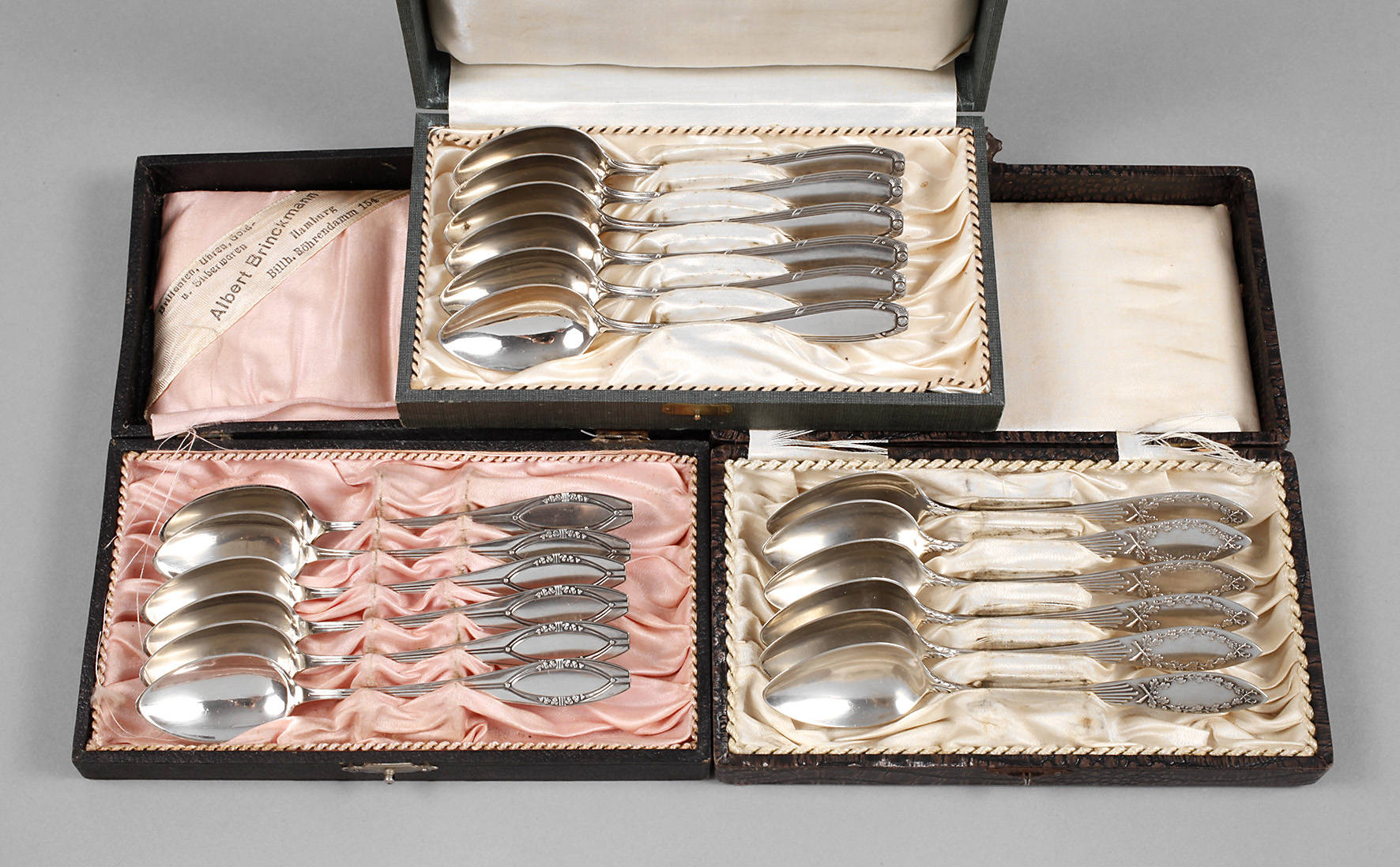 Drei Sets Kaffeelöffel Jugendstil