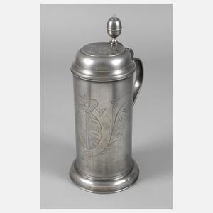 Großer sächsischer Zinnwalzenkrug 1795