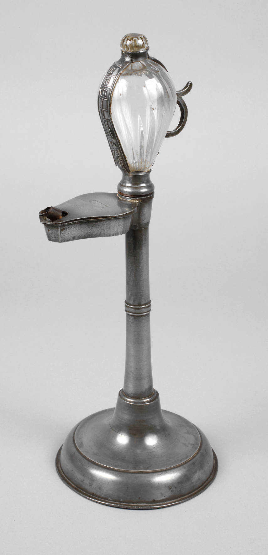 Zinn-Öllampe mit Stundenglas