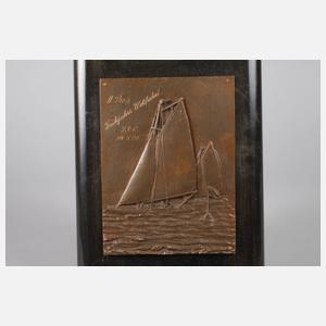 Drei Bronzeplaketten Wassersport