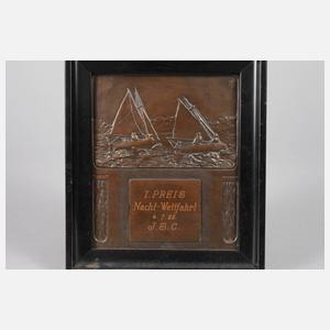 Drei Bronzeplaketten Wassersport