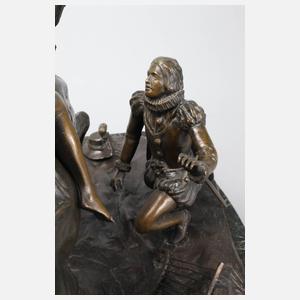 Bronze Figurengruppe mit Pferd