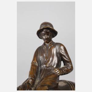 Hans Guradze, Bauernjunge mit Pferd an der Tränke