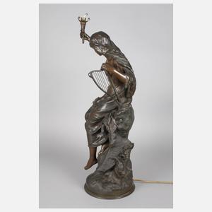 Mathurin Moreau, Salonlampe Sirene auf Felsen