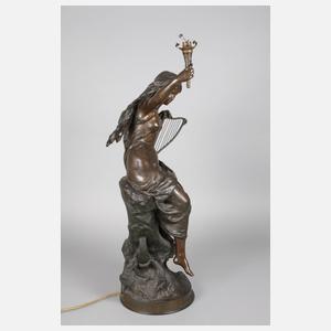 Mathurin Moreau, Salonlampe Sirene auf Felsen