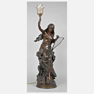 Mathurin Moreau, Salonlampe Sirene auf Felsen