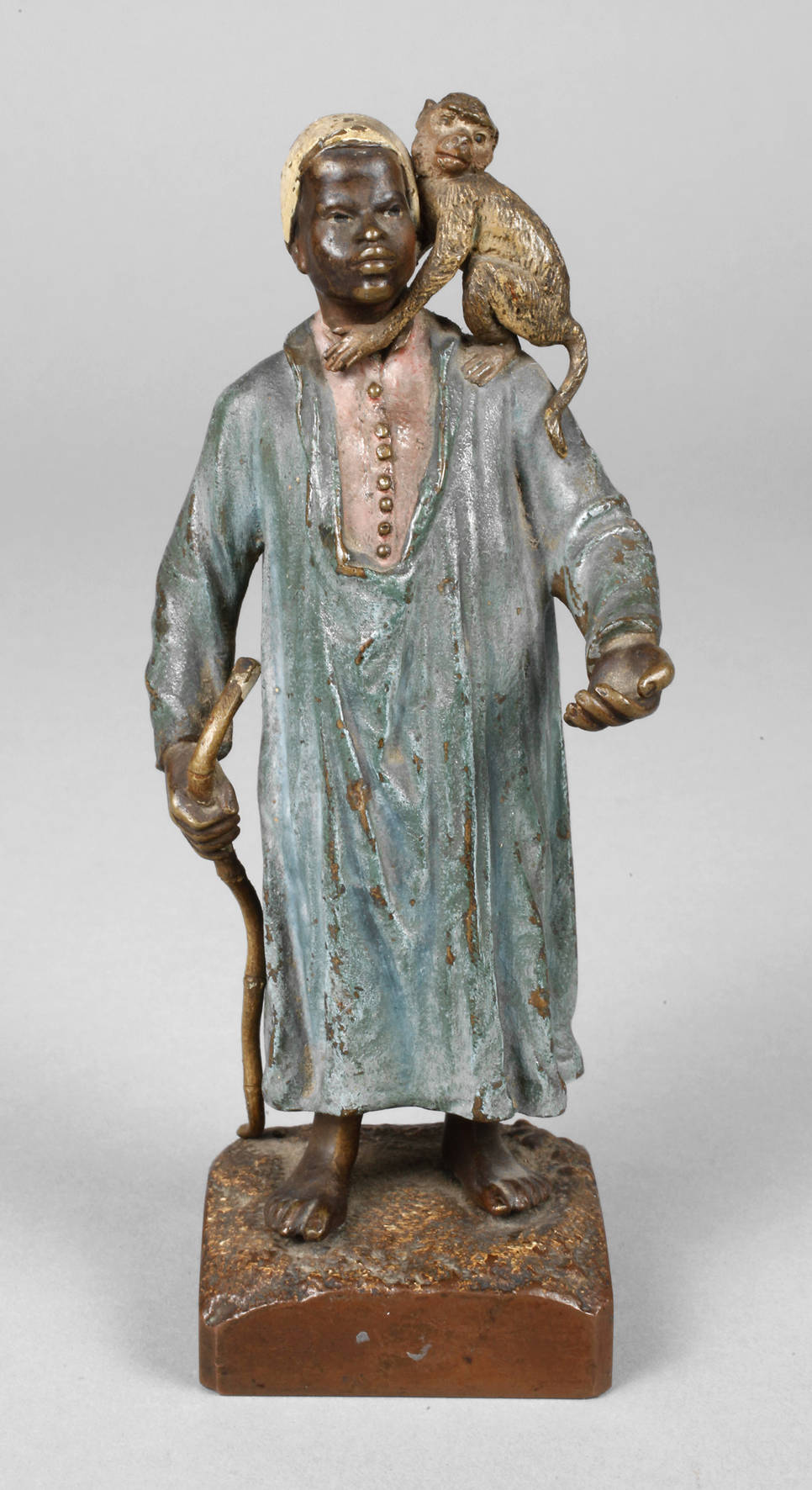 Franz Xaver Bergmann, Wiener Bronze Bettler mit Affe